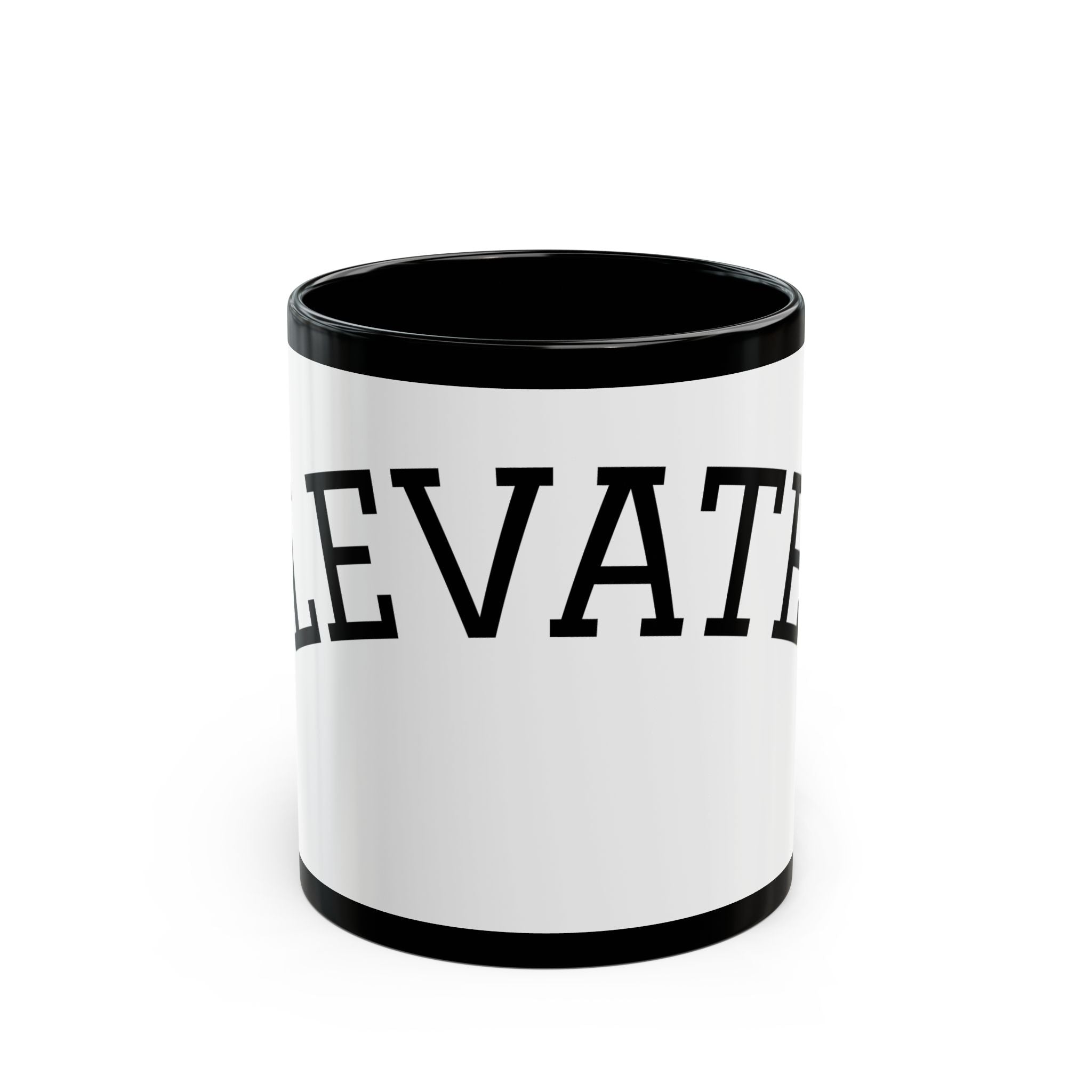 Elevated Black Accent Mug (11oz & 15oz) – Bold Typographic Coffee Cup