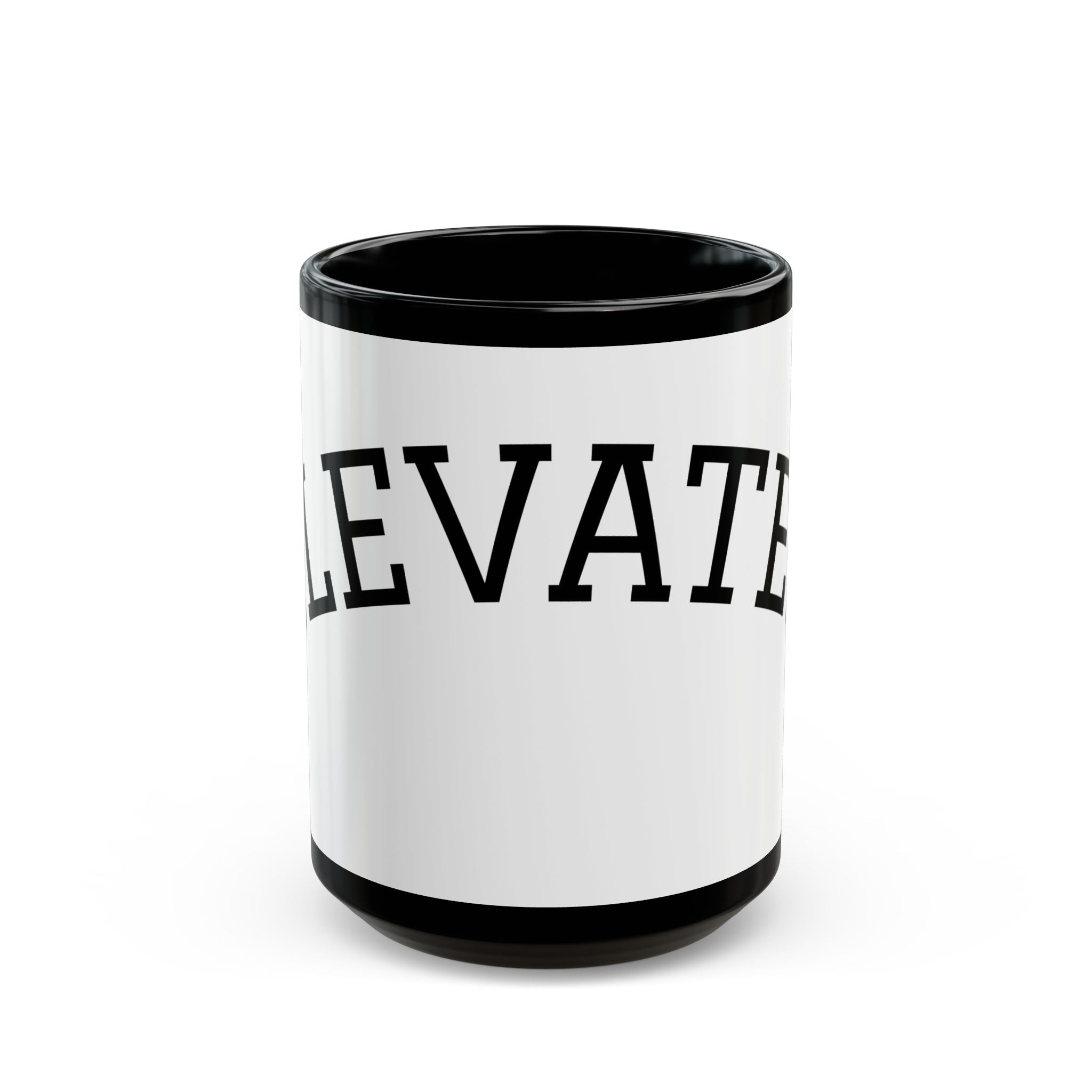 Elevated Black Accent Mug (11oz & 15oz) – Bold Typographic Coffee Cup