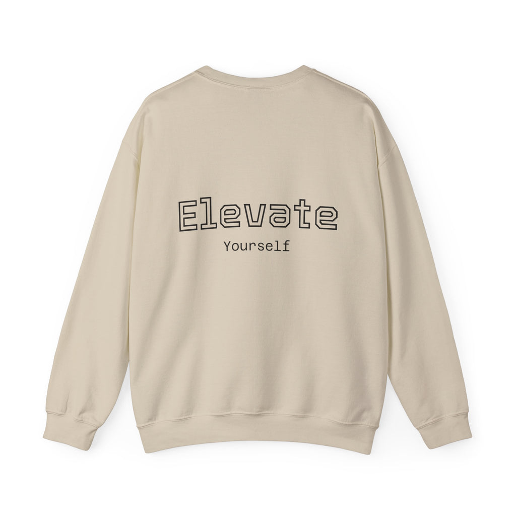 Elevate Yourself Crewneck Sweatshirt — Minimal "Elevate" Graphic Pullover