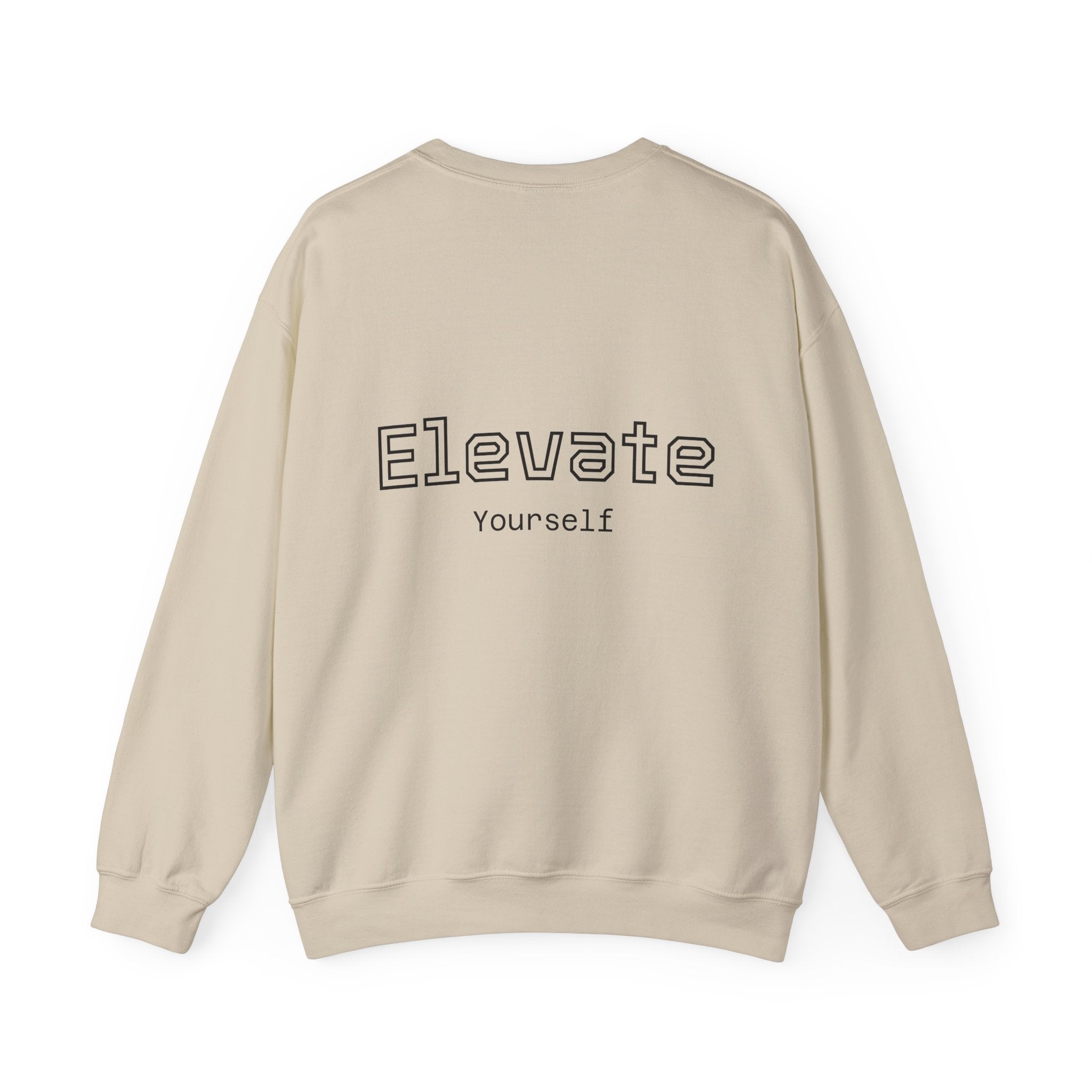 Elevate Yourself Crewneck Sweatshirt — Minimal "Elevate" Graphic Pullover