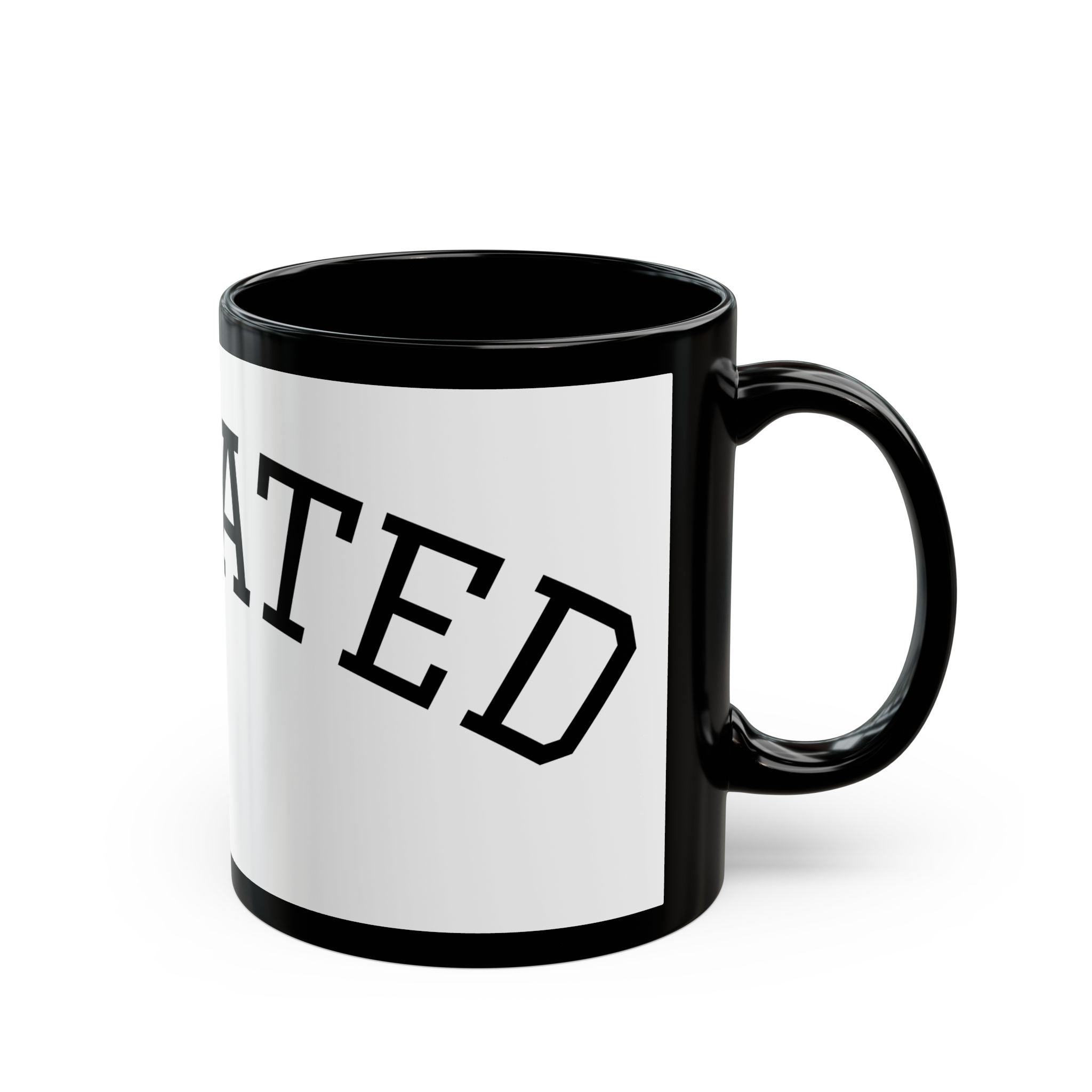 Elevated Black Accent Mug (11oz & 15oz) – Bold Typographic Coffee Cup