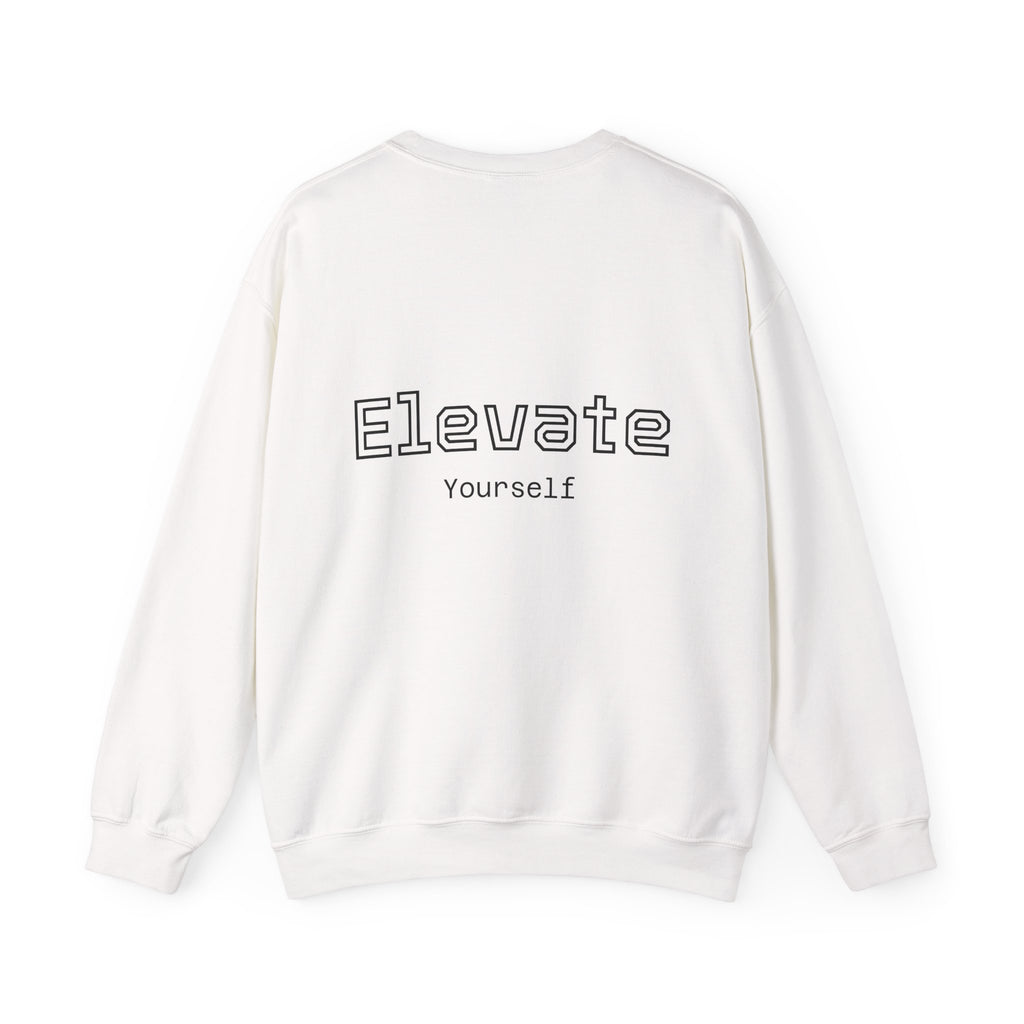 Elevate Yourself Crewneck Sweatshirt — Minimal "Elevate" Graphic Pullover