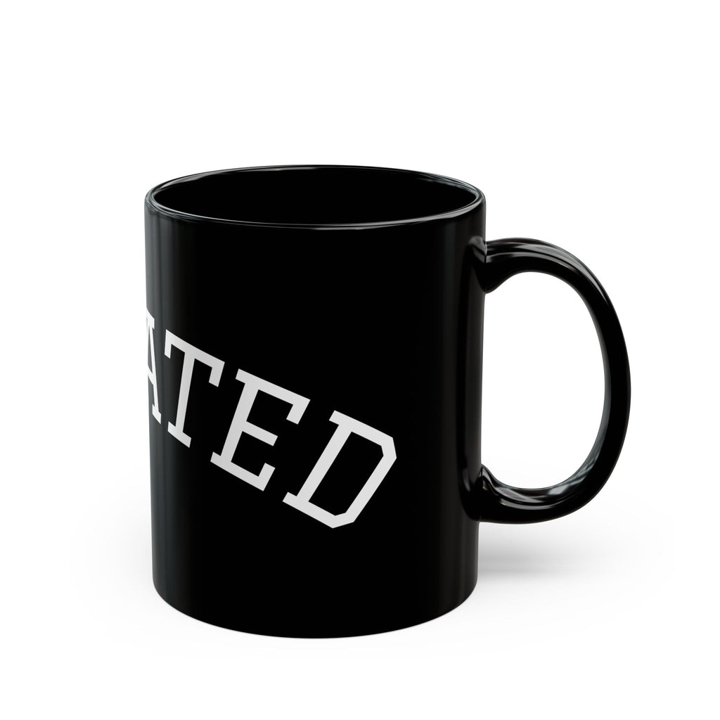 Elevated Black Coffee Mug (11oz & 15oz) — 'ELEVATED' Bold White Text