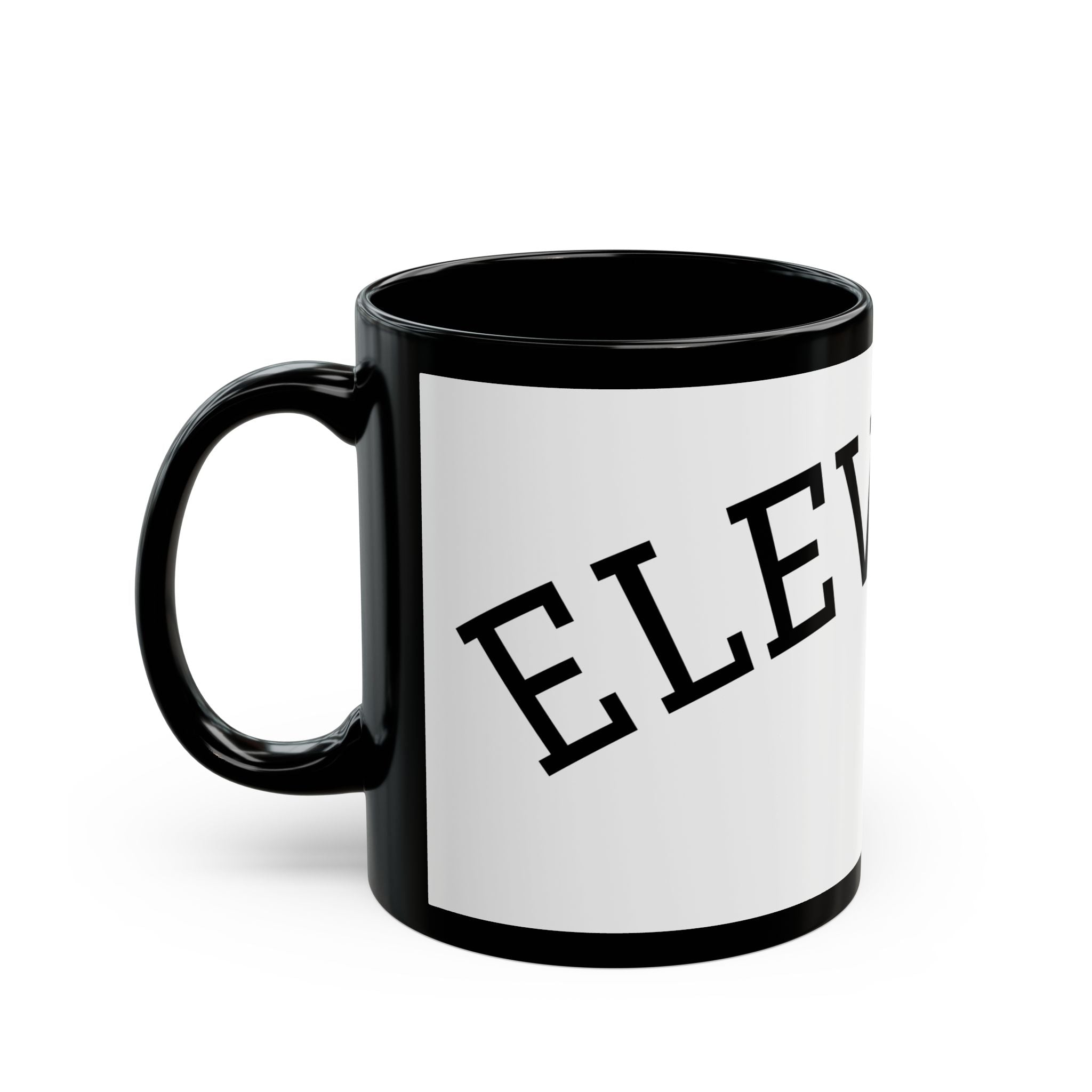 Elevated Black Accent Mug (11oz & 15oz) – Bold Typographic Coffee Cup