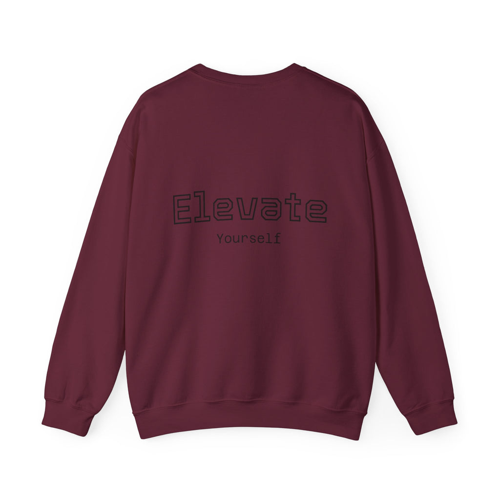 Elevate Yourself Crewneck Sweatshirt — Minimal "Elevate" Graphic Pullover
