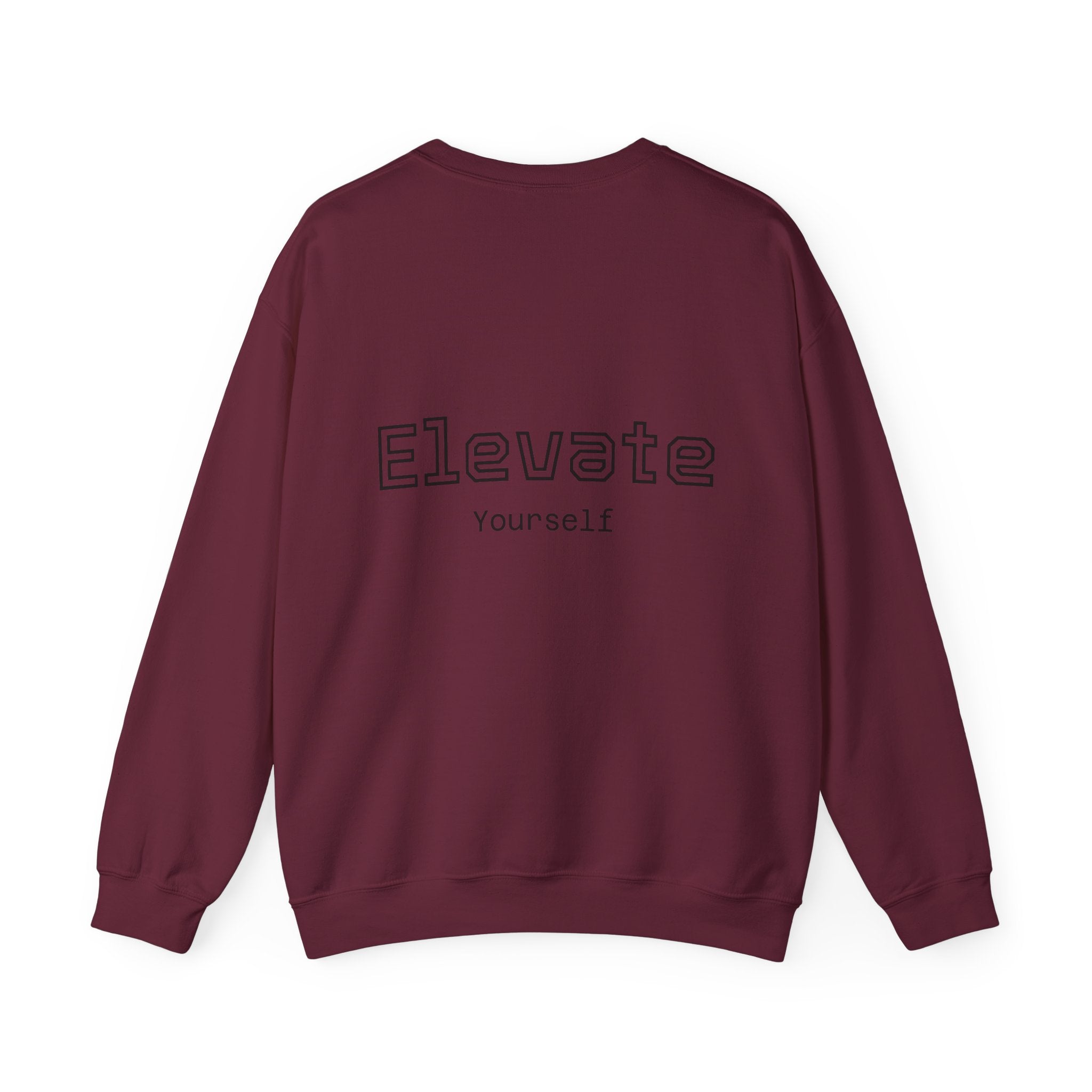 Elevate Yourself Crewneck Sweatshirt — Minimal "Elevate" Graphic Pullover