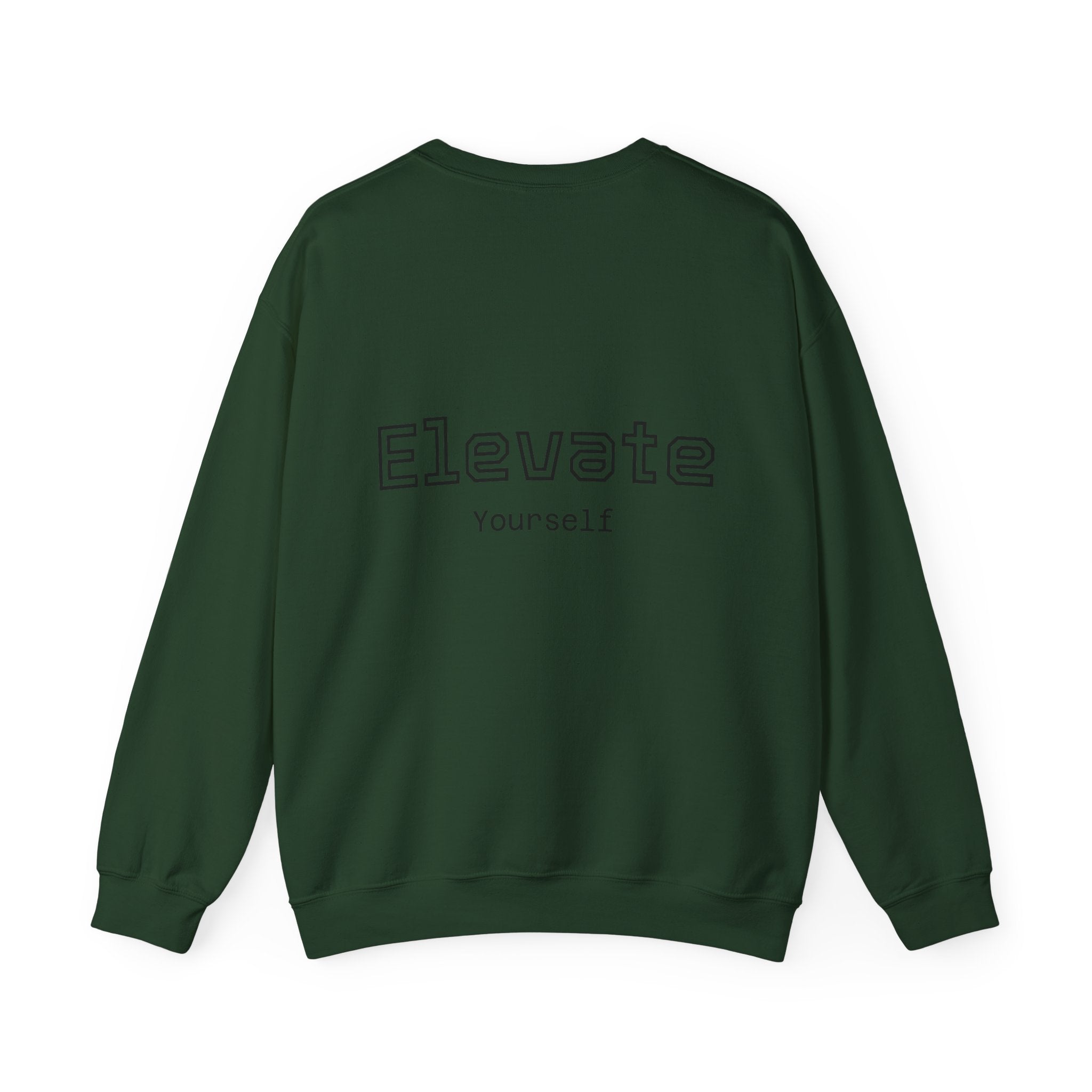 Elevate Yourself Crewneck Sweatshirt — Minimal "Elevate" Graphic Pullover
