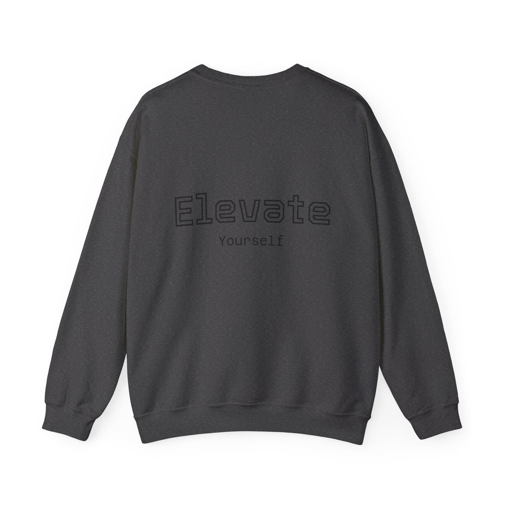 Elevate Yourself Crewneck Sweatshirt — Minimal "Elevate" Graphic Pullover