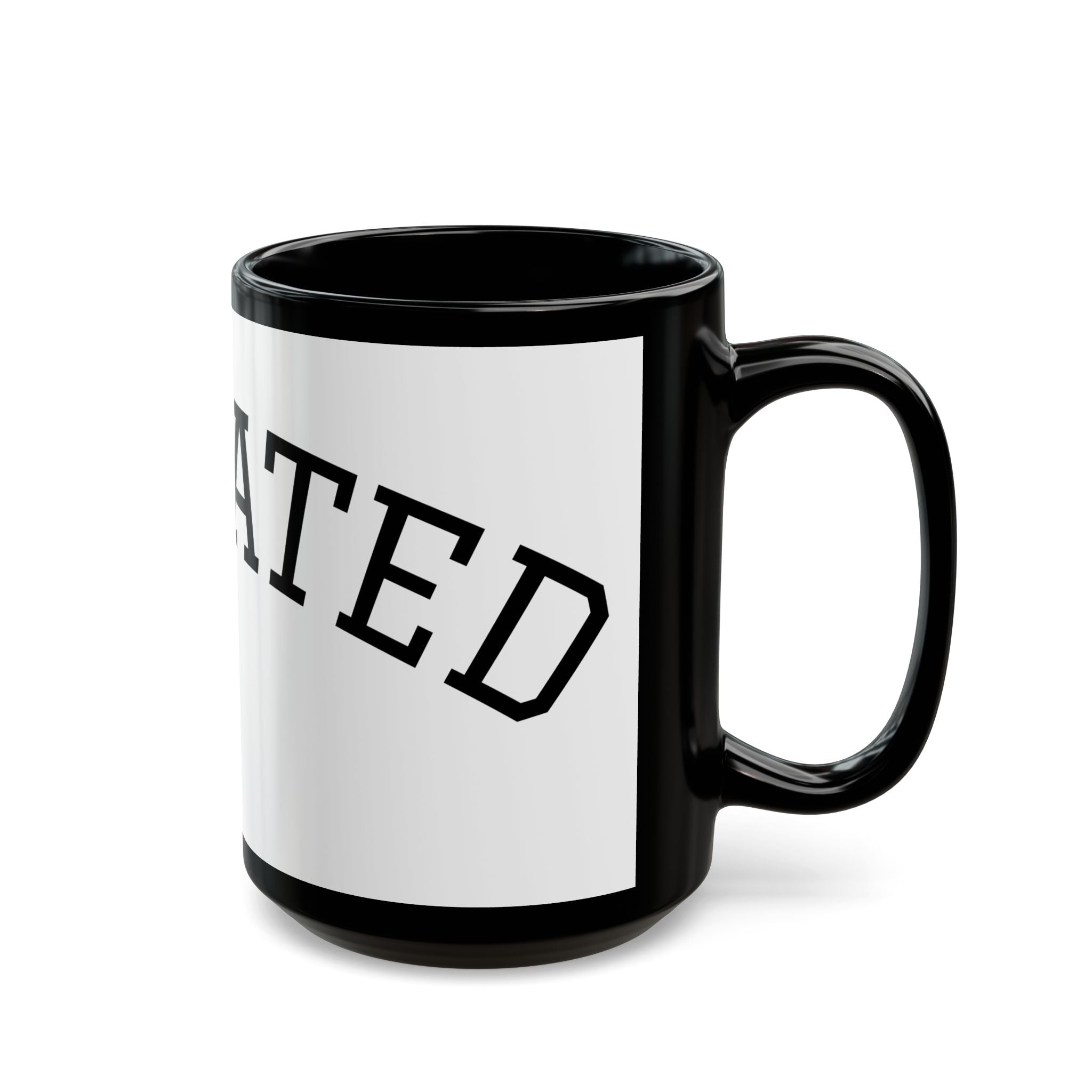 Elevated Black Accent Mug (11oz & 15oz) – Bold Typographic Coffee Cup