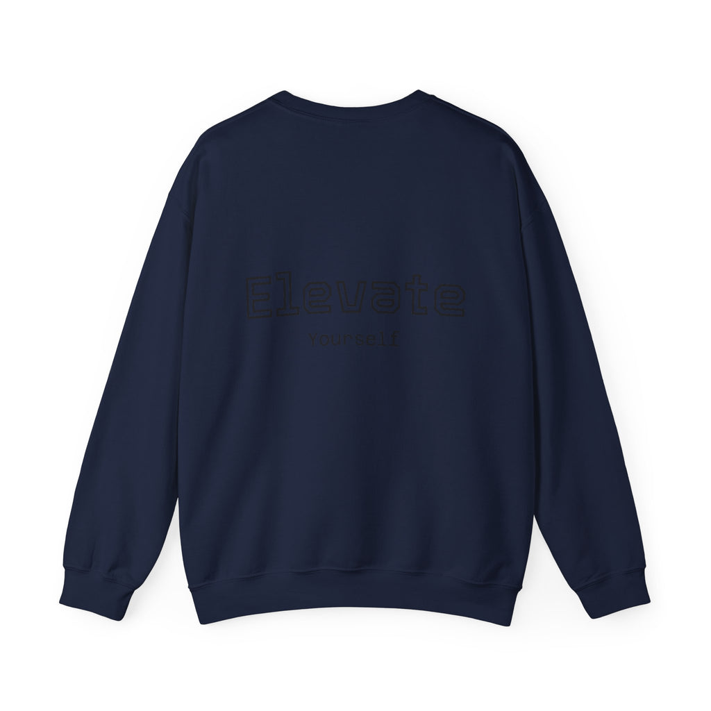 Elevate Yourself Crewneck Sweatshirt — Minimal "Elevate" Graphic Pullover