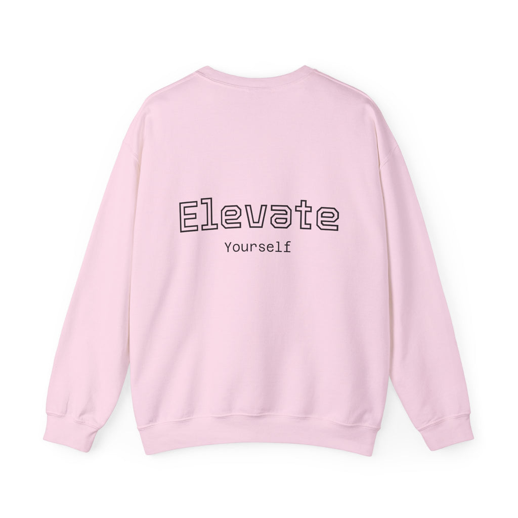 Elevate Yourself Crewneck Sweatshirt — Minimal "Elevate" Graphic Pullover