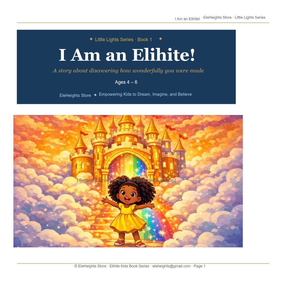 I Am an Elihite! — A Faith-Inspired Picture Book for Children (Ages 4–6)